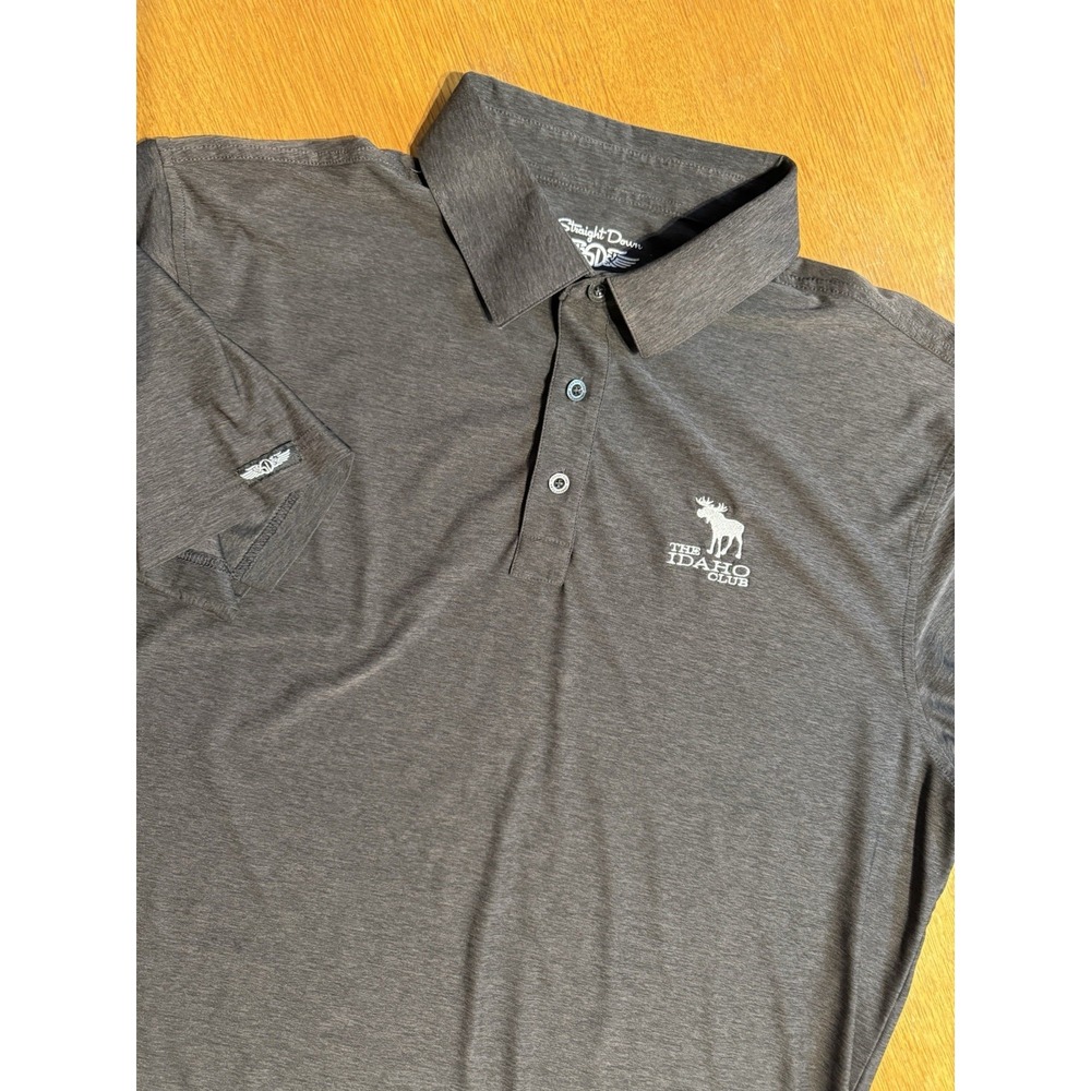 Straight Down Polo XL Gray The Idaho Club‎ Golf Shirt Performance Stretch